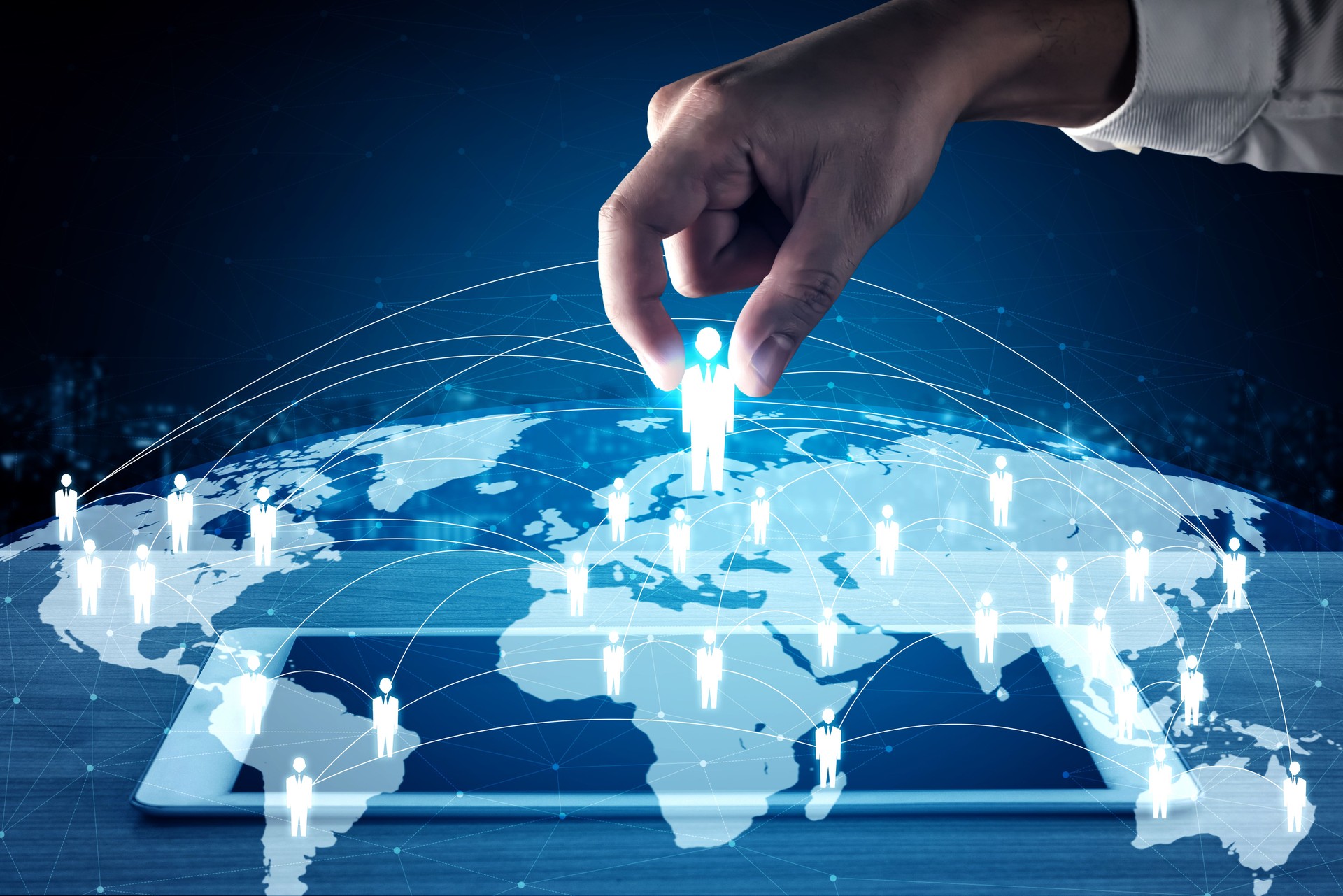 People network, human resources and customer relationship management CRM concept